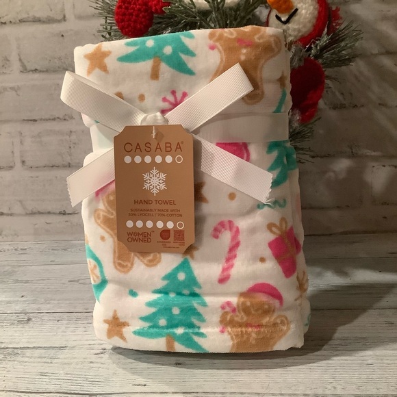 Casaba Set of 2 Joyful & Sweet Hand Towels - Picture 3 of 3
